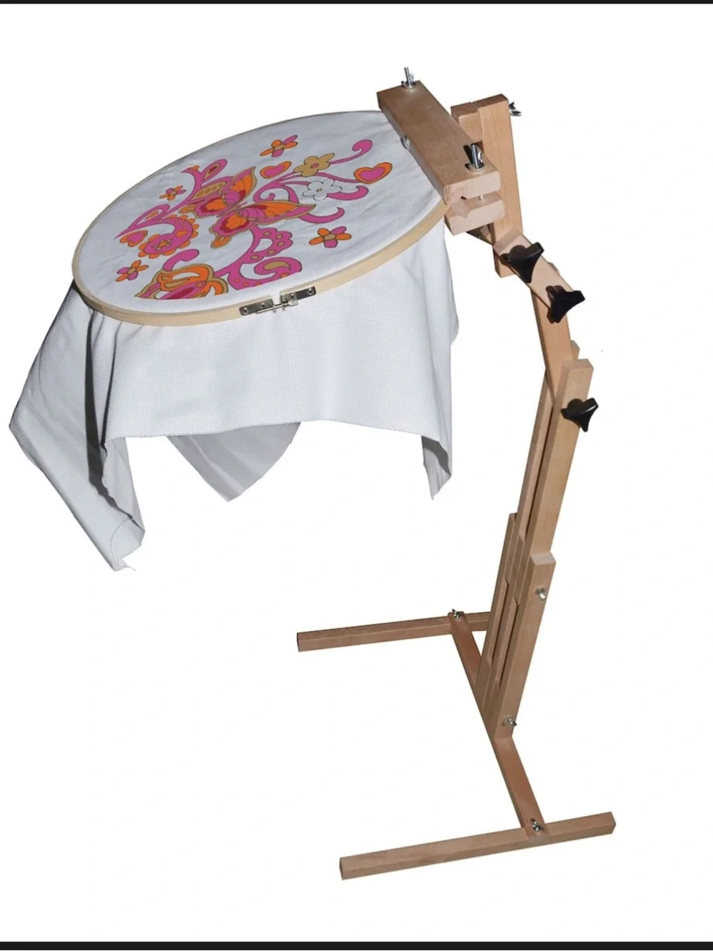 Loops & Threads Adjustable Craft Stand Wood Needlework Sewing Embroidery